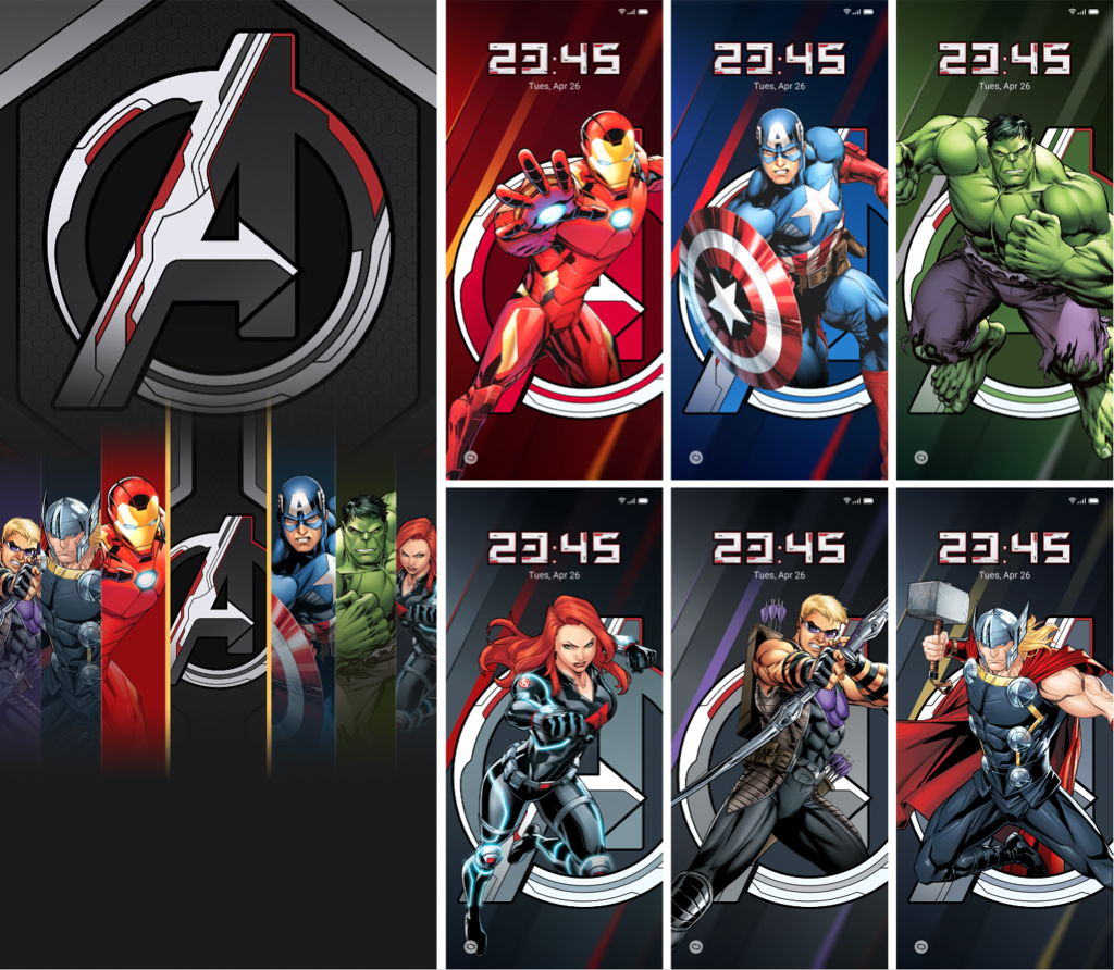 Oppo Reno5 Marvel Edition home screen collection