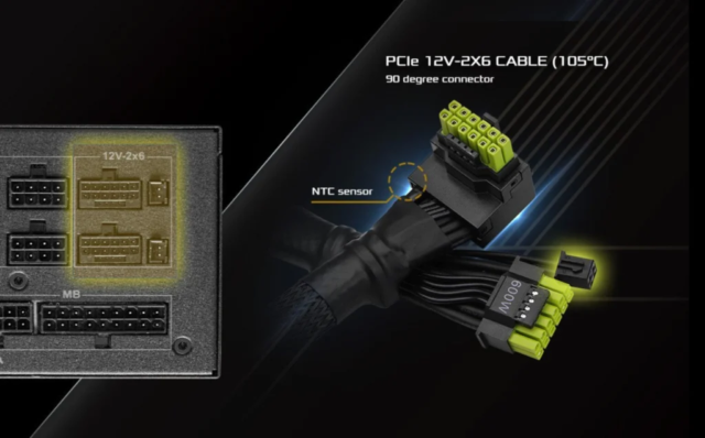 ASRock PCIe 12V-2x6 90 Degree Cable