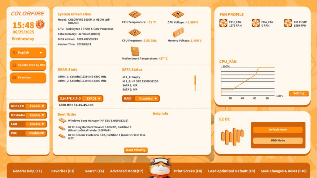 Colorfire b850m meow wifi7 bios