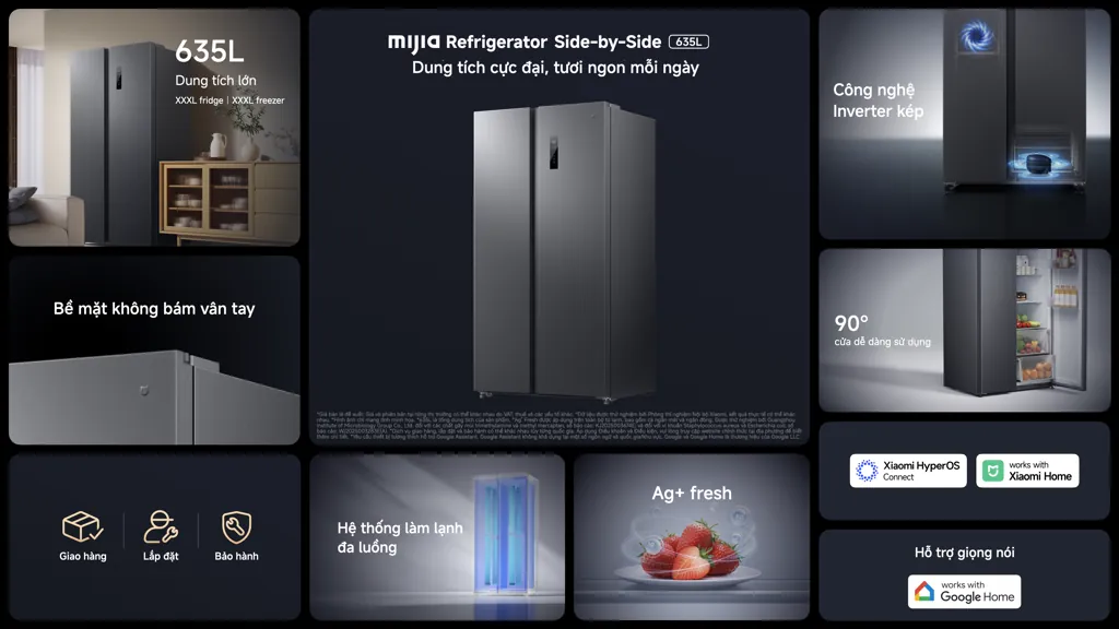Mijia refrigerator side by side 635l